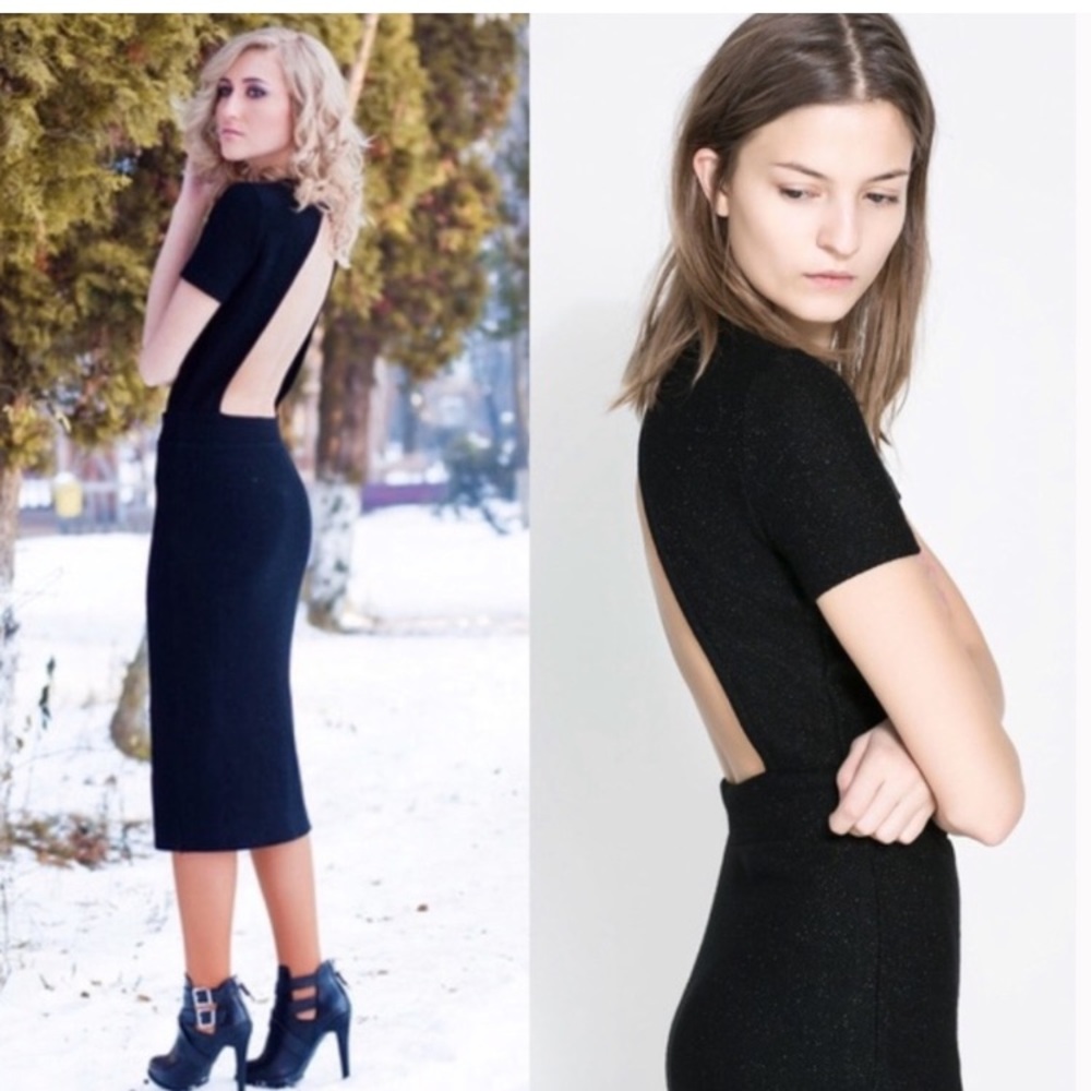 Zara bodycon open back shimmet dress - Picture 1 of 2